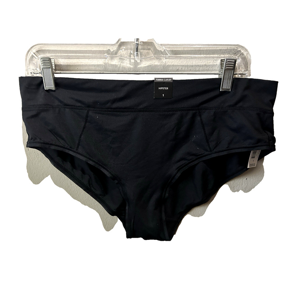 NWT Torrid Black Mesh Tummy Control Nylon Hipster Panties Size 1X 14 16 Torr 1